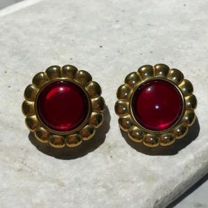 Pendientes vintage rojos