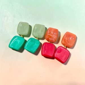 Pendientes resina verdes