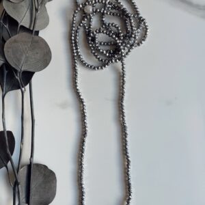 Collar largo perla plata